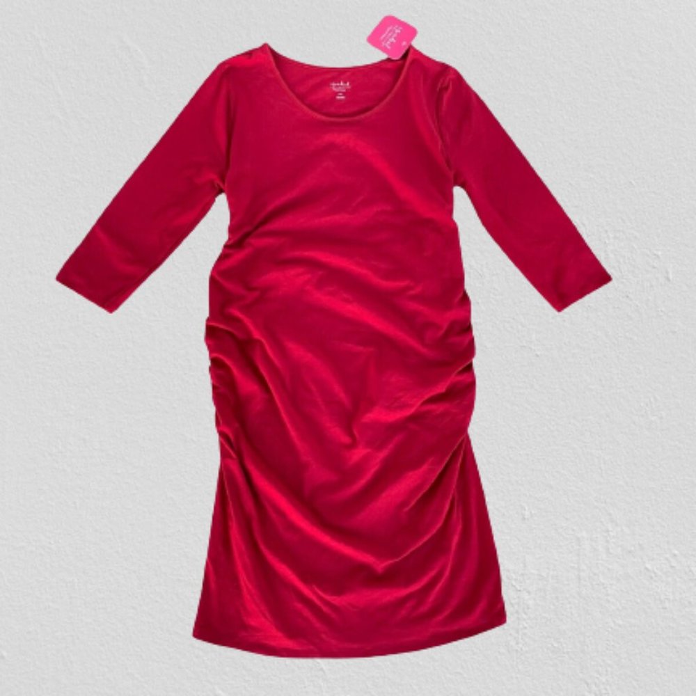 Ingrid and Isabel Maternity Red Dress Long Sleeve Dress Size XXL